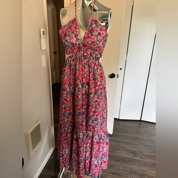 Floral Halter Maxi Dress - Picture 1 of 2